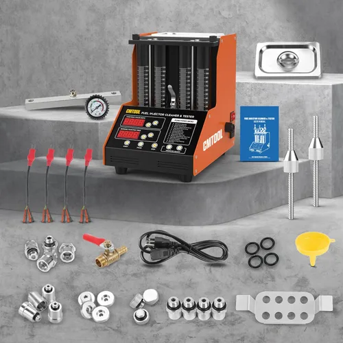 Miniatura 9 de CMTOOL Máquina limpiadora de inyector de combustible, kit de limpieza ultrasónica, 9 modos de prueba, limpiador y probador de inyector