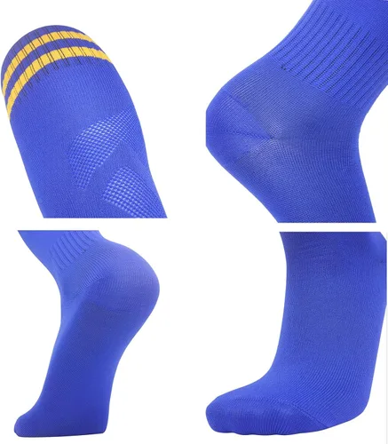 Miniatura 6 de EIAY Shop 2 pares de calcetines de fútbol para niños y niñas de 5 a 12 años de edad, transpirables, para entrenamiento atlético, calcetines