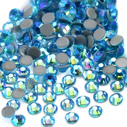 Miniatura 40 de 2880 diamantes de imitación termoadhesivos de imitación de cristal con parte trasera plana para manualidades, manualidades, ropa, zapatos