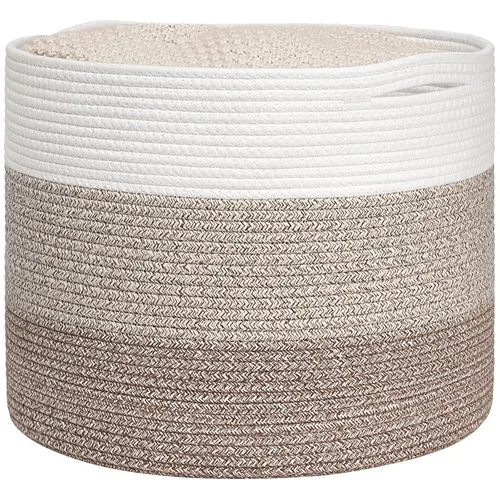 Miniatura 32 de Goodpick Cesta de manta de 65 litros, 19.7 x 12.6 pulgadas, cesta de cuerda de algodón, para sala de estar, organizadores de juguetes