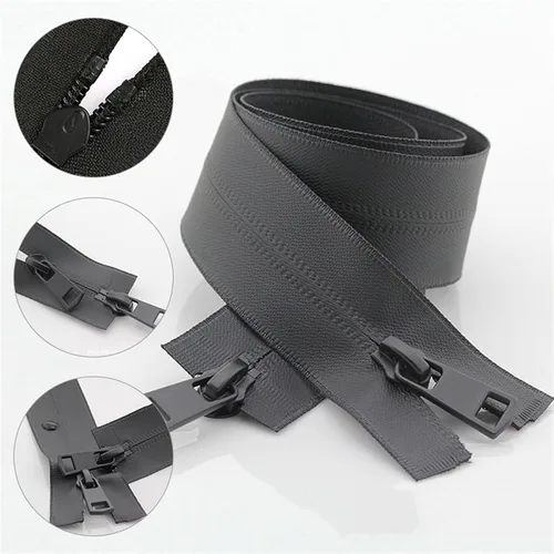 Miniatura 6 de Mdingbao-Zippers 5# - Cremalleras dobles impermeables invisibles de doble vía de nailon de extremo abierto para coser suministros de ropa, fuertes