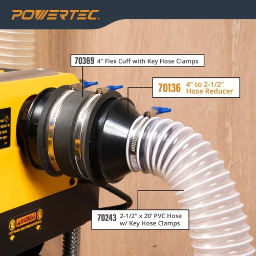 Miniatura 4 de POWERTEC 70136 cono reductor de 4" a 2-1/2". Reductor de cono de 4" a 2-1/2