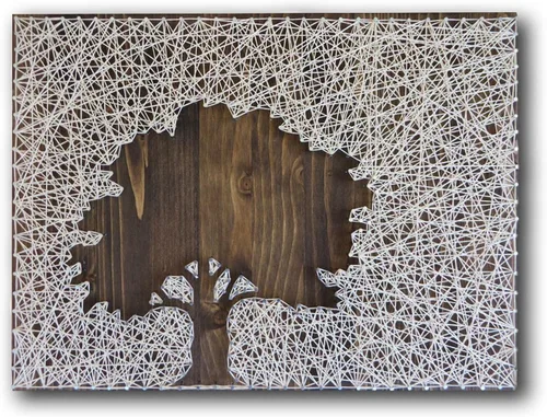 String of the Art Kit de arte de cuerda de árbol de roble, hecho en Estados Unidos, kit de manualidades para adultos, madera de pino teñida (16 x 12