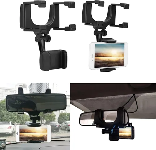 Miniatura 5 de Fydun Soporte universal para teléfono con espejo retrovisor para coche, soporte para teléfono inteligente