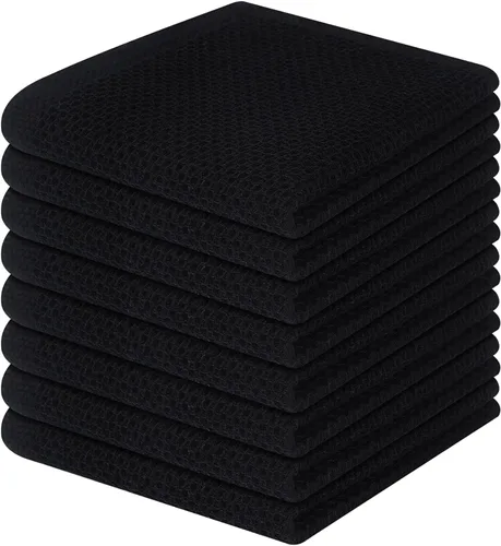 Miniatura 72 de Homaxy Paños de cocina de 100% algodón con tejido de gofre, ultra suaves, absorbentes, de secado rápido, 12 x 12 pulgadas, paquete de 6, amarillo