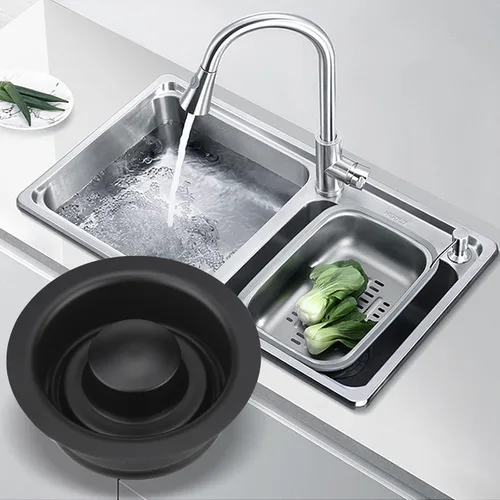 Miniatura 7 de UIInosoo - Brida de eliminación de basura negra, acero inoxidable 304, color negro mate, kit de repuesto universal para fregadero de cocina de 3 1/2
