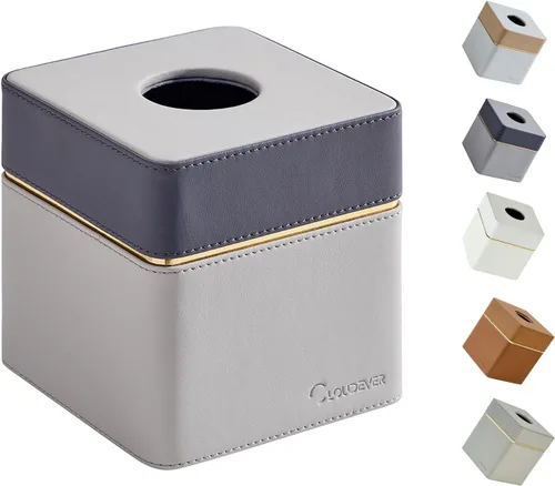 Miniatura 14 de Cubierta para Caja de Paños Cuadrada, Organizador Moderno de Cubo de Paños de Cuero PU Decorativo - Crema Albaricoque