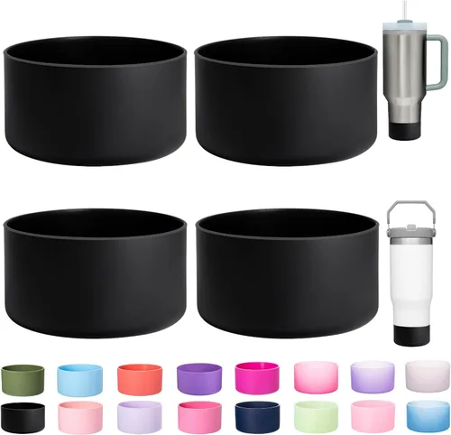 Miniatura 22 de LONPARRY Paquete de 4 fundas para botas Stanley Tumbler 40 30 oz Protector de fondo para Stanley Cup Quencher H2.0 Funda de silicona Stanley IceFlow