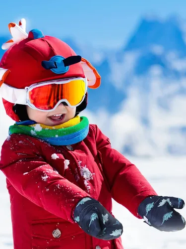 Miniatura 2 de SATINIOR 2 pares de manoplas impermeables para niñas, guantes de nieve para niños, guantes de esquí cálidos y gruesos para actividades al aire libre