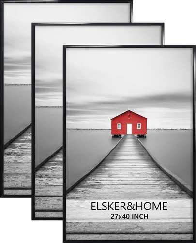 Miniatura 23 de ELSKER&HOME 18x24 Marco para Póster 3 Pack, Marco Plateado para Montaje Horizontal o Vertical en la Pared, Resistente y a Prueba de Arañazos