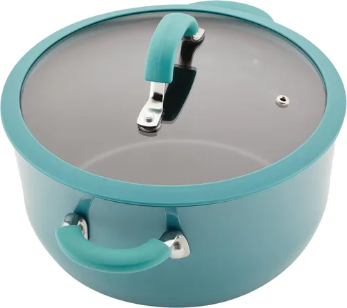 Miniatura 15 de Rachael Ray Cook + Create - Juego de utensilios de cocina antiadherentes de aluminio, 10 piezas, azul agave