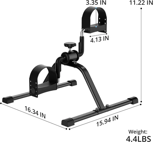 Miniatura 2 de Mini bicicleta de ejercicio plegable, ejercitador de pedales portátil, bicicleta de escritorio con pantallas LCD para brazos y piernas, ejercicio