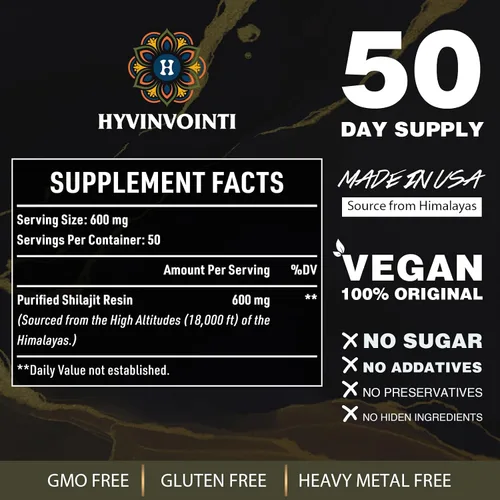 Miniatura 2 de Resina Shilajit Shilajit orgánica pura del Himalaya de 600 mg de resina Shilajit orgánica de grado oro, 100% puro Shilajit orgánico para energía