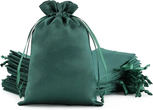 Miniatura 29 de Bolsas de regalo pequeñas de satén negro, 30 unidades de 3 x 4 con cordón, para aula de niños, boda, cumpleaños, graduación, recuerdos de fiesta