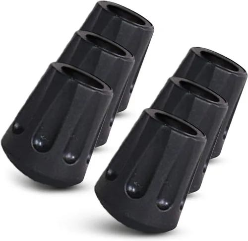TrailBuddy Replacement Hiking Pole Tips - Pack of 6 Walking Stick Tip Protectors