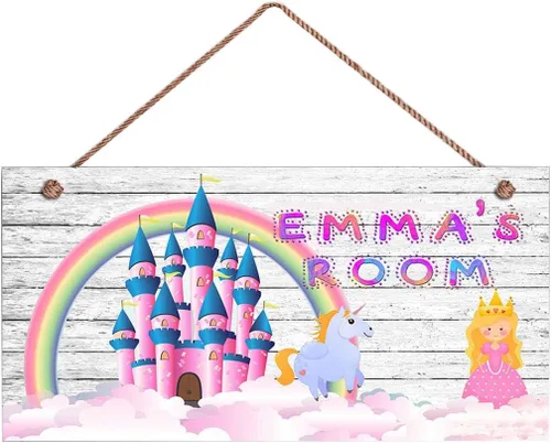 Miniatura 14 de Señales de advertencia personalizadas "Enter at Your Own Risk" personalizadas para habitación de niñas, entrada, puerta, letreros de madera