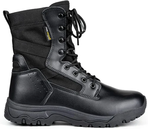 Miniatura 8 de FREE SOLDIER Botas tácticas para hombre de 8 pulgadas, ligeras, botas de combate duraderas, botas de trabajo militares de gamuza duradera, botas