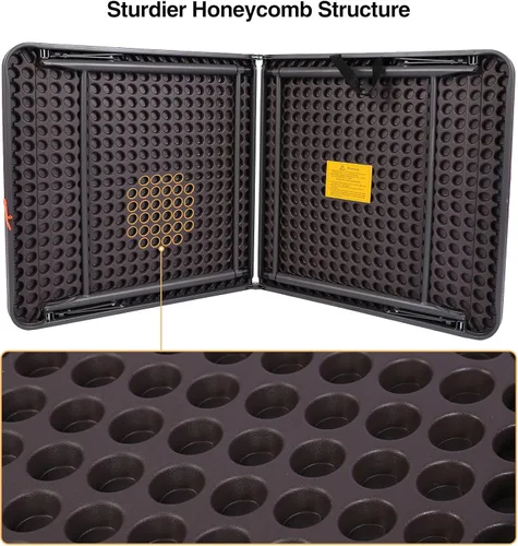 Miniatura 6 de REDCAMP Mesa plegable cuadrada de 48 pulgadas con parte superior de resina, mesas de tarjetas pequeñas plegables portátiles para adultos, uso