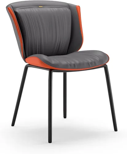 Light Luxury Dining Chair, Simple Modern Leisure Chair with Backrest, Color Matching Design, Enhance the Sense of Space, Suitable for Kitchen,