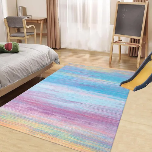 Miniatura 9 de USTIDE Butterflys Alfombra para Niños 5X7/55"x78" Alfombra de Área Lavable a Máquina para Dormitorio de Niñas Alfombra Suave para Sala de Estar Sala