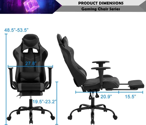 Miniatura 2 de Silla para videojuegos, silla de videojuegos, silla de juegos de computadora barata, silla de juegos de piel sintética, respaldo alto, silla