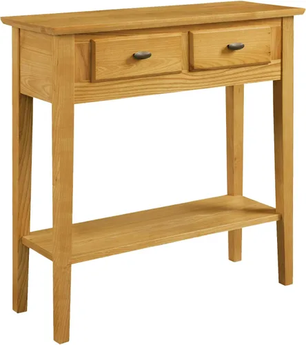 Miniatura 21 de Leick Home Mesa de Consola Mission, Madera Maciza, 1 Cajón de Almacenamiento, Estante de Exhibición Inferior, Profundidad Estrecha, Fácil Montaje