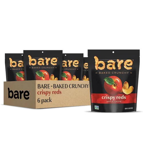 Miniatura 11 de Paquete de bocadillos Bare de frutas de manzanas crujientes horneadas, sin gluten, sabores Fujis & Reds y canela, 0.53 onzas (16 unidades).