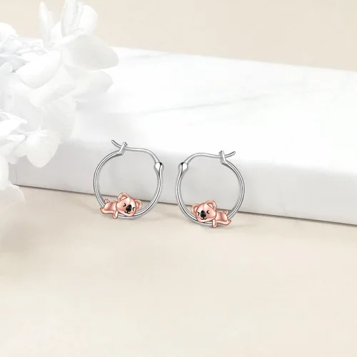 Miniatura 21 de VONALA Bonitos aretes de aro de plata de ley 925, regalos de cumpleaños para mujer
