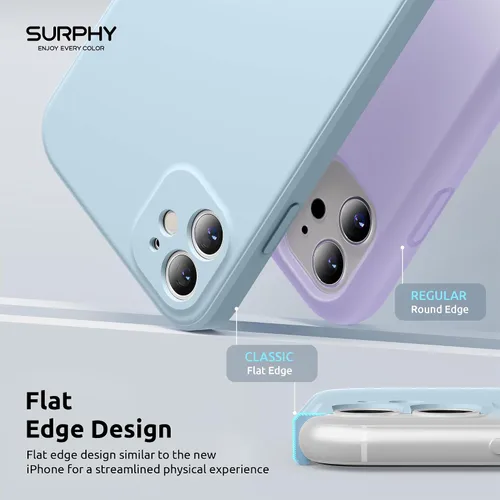 Miniatura 3 de SURPHY Diseño para Funda iPhone 11 con Protección de Cámara, Diseño Delgado de Borde Recto, Funda de Teléfono de Silicona Líquida para iPhone 11