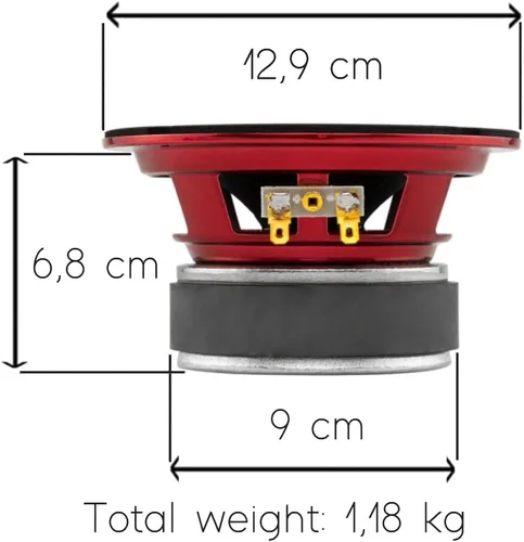 Miniatura 3 de Altavoz DS18 PRO de rango medio, cúpula en compresión de aluminio roja, altavoces de puerta de audio de alta calidad para auto o camión sistema