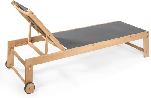 Miniatura 10 de JONATHAN Y Trabuco LNG1100B-2SET - Juego de salón de 2 piezas de madera de acacia para exteriores con silla tumbona ajustable, ruedas y mesa