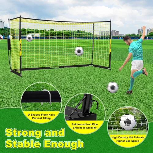 Miniatura 3 de Portería de fútbol plegable, 12×6 pies / 16×7 pies. Portería de fútbol portátil para el patio trasero, con configuración rápida, incluye 1 bolsa
