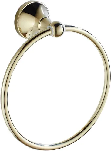Miniatura 6 de KLKCMS Toallero de baño montado en la pared Toallero de latón dorado para hotel 3 tipos seleccionados, dorado, anillo