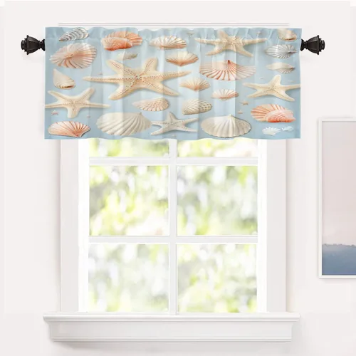 Miniatura 63 de Shrahala Floral Abstract Design Blackout Curtain Tiers, Minimalist Flower Illustration Kitchen Valance Light Blocking Tier Drapes with Rod Pocket, 2