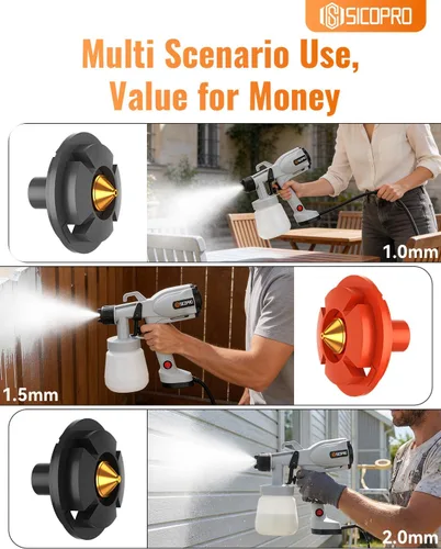 Miniatura 4 de HVLP - Pulverizador de pintura para pintura de casa, césped y jardín, pistola pulverizadora eléctrica ultraligera para paredes interiores, puertas