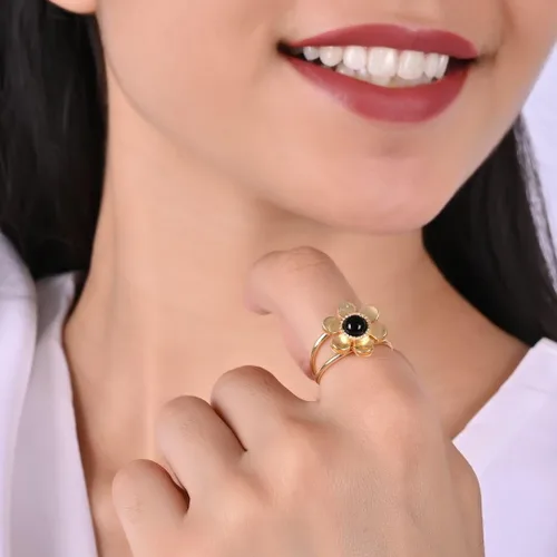 Miniatura 9 de Gempires - Anillos de piedra natural para mujer, ligeros, de cristal, hechos a mano, hipoalergénicos, chapados en oro, para uso diario, regalos