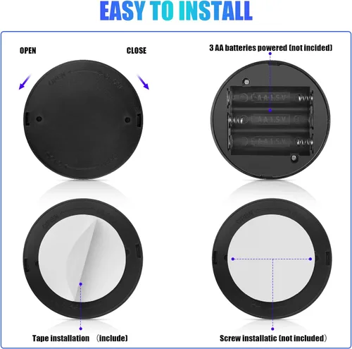 Miniatura 7 de Honoson Paquete de 4 Focos de Doble Cabeza que Funcionan con Baterías, Focos LED RGB Inalámbricos para Interiores con Control Remoto, Luces
