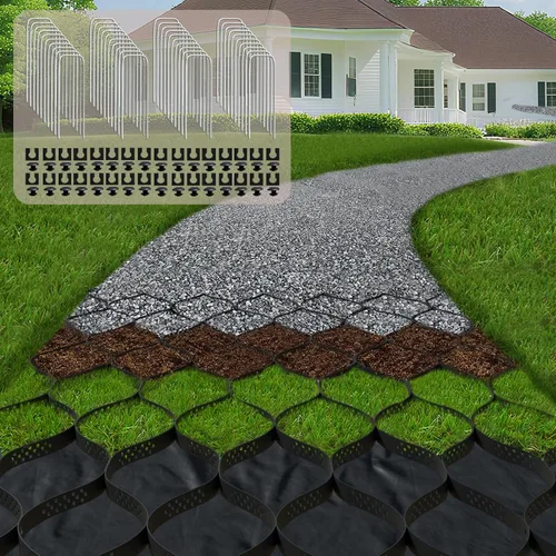 Miniatura 7 de Rejilla de Suelo de Grava de 2" de Grosor 4 pies x 10 pies - Rejillas de Estabilización Geo Grid para Entrada de Vehículos, Rejilla Retenedora