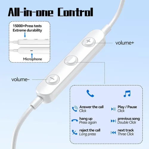 Miniatura 6 de Auriculares USB C para Samsung S25 S24 S23 Ultra FE S22 A55 A54 Auriculares con cable magnéticos tipo C con micrófono Control de volumen Cancelación