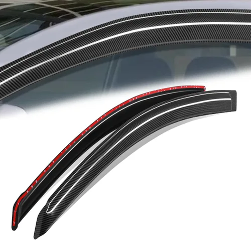 Miniatura 42 de Auto Dynasty 4 piezas viseras de ventana con patrón de fibra de carbono compatibles con Chrysler PT Cruiser 2001-2010, deflectores de ventana