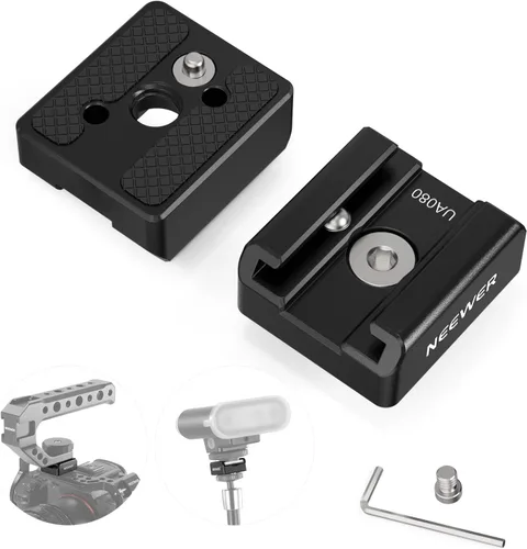 Miniatura 10 de Neewer Paquete de dos (2) adaptadores de montaje Pro duraderos de 1/4 pulgadas para tornillo de trípode a zapata caliente flash