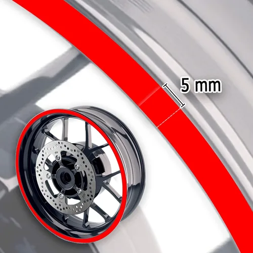 Miniatura 5 de MC MOTOPARTS Pegatinas de llanta exterior de 17 pulgadas C02B compatibles con YZF R125 MT125 MT07 MT10 MT25 FZ25 MT03 (azul)