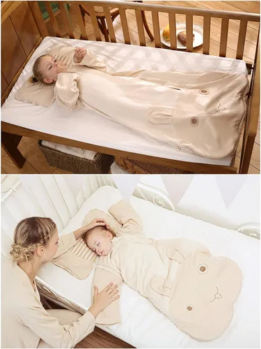 Miniatura 5 de Saco de dormir orgánico para bebé, manta de manga desmontable para otoño 2.5 Tog para 60-68℉