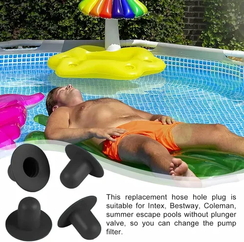 Miniatura 4 de Paquete de 4 tapones de repuesto para pared de piscina, tapones de tope, tapones de piscina, tapón de orificio para filtro de bomba de piscina