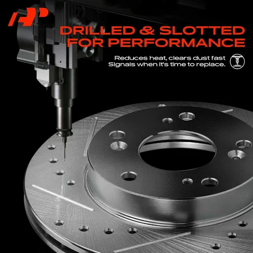 Miniatura 4 de A-Premium 280mm (11.02 pulgadas) Rotores de freno de disco perforados y ranurados delanteros Compatibles con modelos seleccionados de Kia y Hyundai