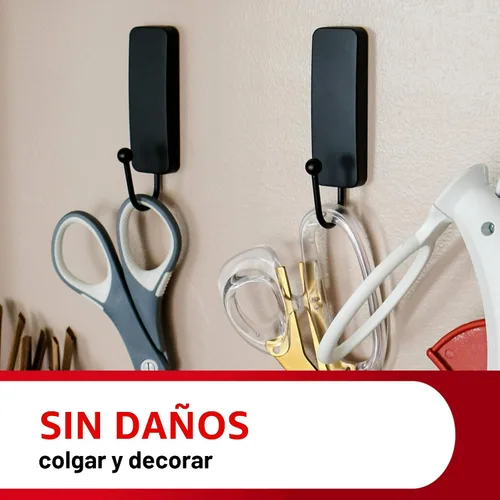 Miniatura 6 de Command 17034BN-2ES - Ganchos decorativos medianos de níquel cepillado, 2 unidades por paquete Negro mate