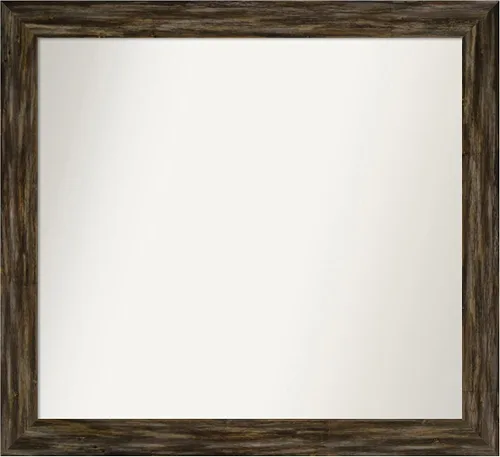 Miniatura 301 de Amanti Art Espejo de baño marrón para sobre el fregadero, 25 x 25 pulgadas, hecho a medida, espejo de tocador cuadrado marrón medio, marco de madera