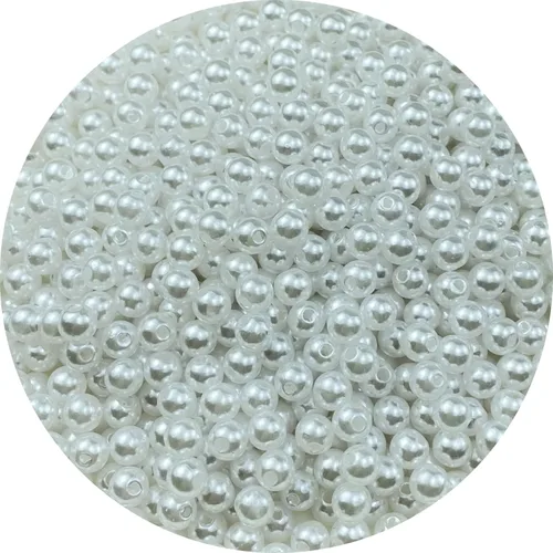 Pinhoollgo 800pcs Pearl Beads 6mm Round Pearl Beads with Hole for DIY Bracelet Necklace Jewelry Making Supplies Handmade Craft(White)