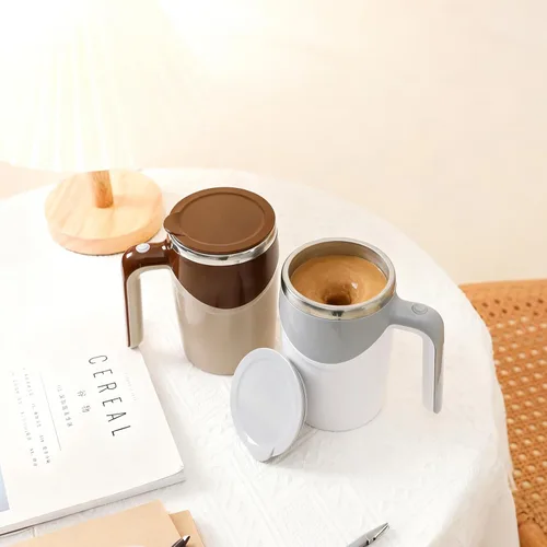 Miniatura 7 de Toycol Taza mezcladora giratoria con aislamiento automático automático y recargable - Taza de viaje USB para café/té/chocolate caliente/leche - 12.9
