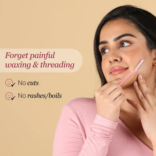 Miniatura 2 de Carmesi Maquinilla de afeitar facial para mujer, depilación facial sin dolor y precisión, para pelusas de melocotón, cejas, barbilla y labio